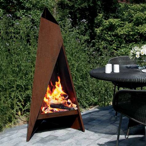 sheet metal outdoor fireplace|free standing metal outdoor fireplace.